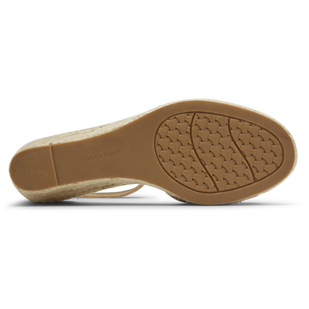 Rockport Sandaler Dame Khaki - Marah Woven Ankle Strap - MGPR16943
